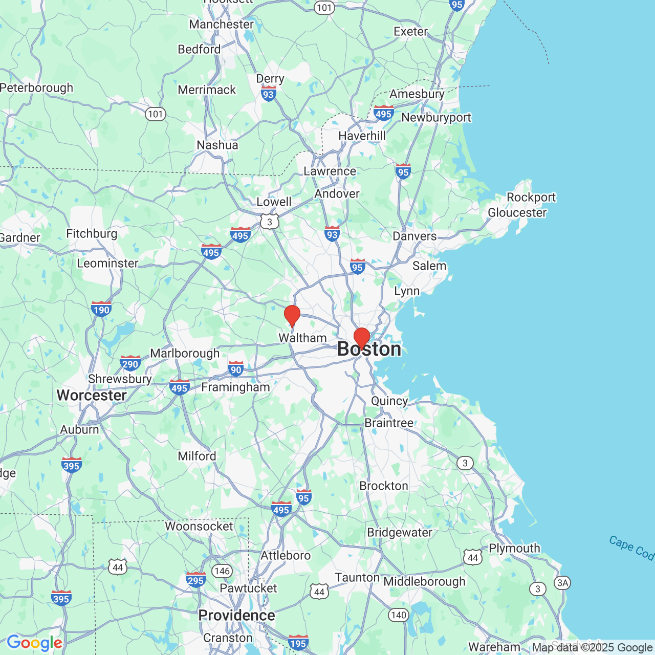 Google map image of our locations